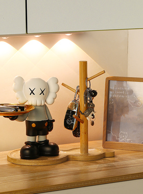 速发创意熊收纳托盘茶几客厅进关玄门小视柜家居装饰品电摆件