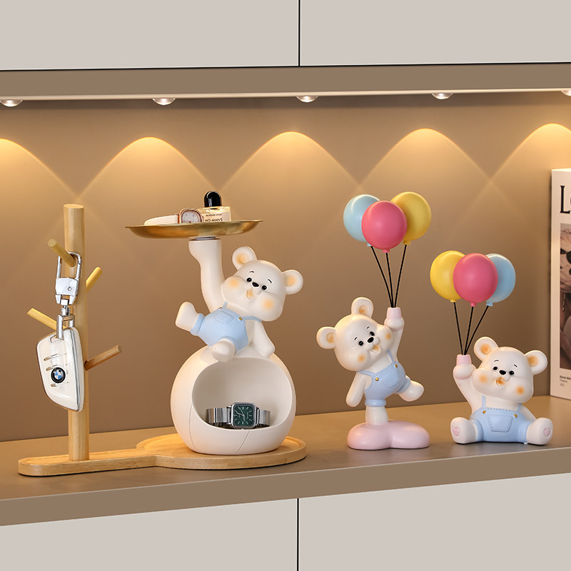 可爱暴力熊入户钥匙收纳玄关摆件客厅家居鞋柜新房新家乔迁装饰品,家居饰品,装饰摆件,淘宝优惠券,粉丝福利购,淘宝优惠卷