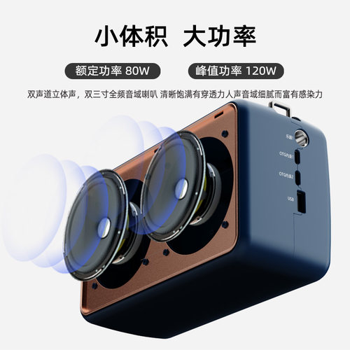 蓝音Q12音箱电吹管专用萨克斯户外直播内录便携蓝牙音响管乐通用