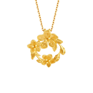 老庙黄金足金999金玉满棠花环挂坠吊坠5G富贵花海棠繁花似锦