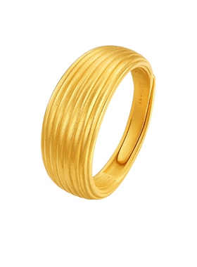 新品足金999老庙戒指男