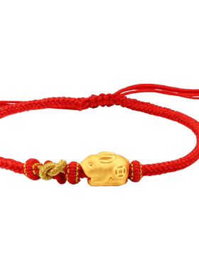 老庙足金520在逃公主蝴蝶结手绳