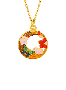 老庙鎏彩蝴蝶金光闪闪挂坠