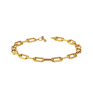 老庙黄金5D海豚金黑金摩登链条足金手链复古手饰男款送送礼物官方