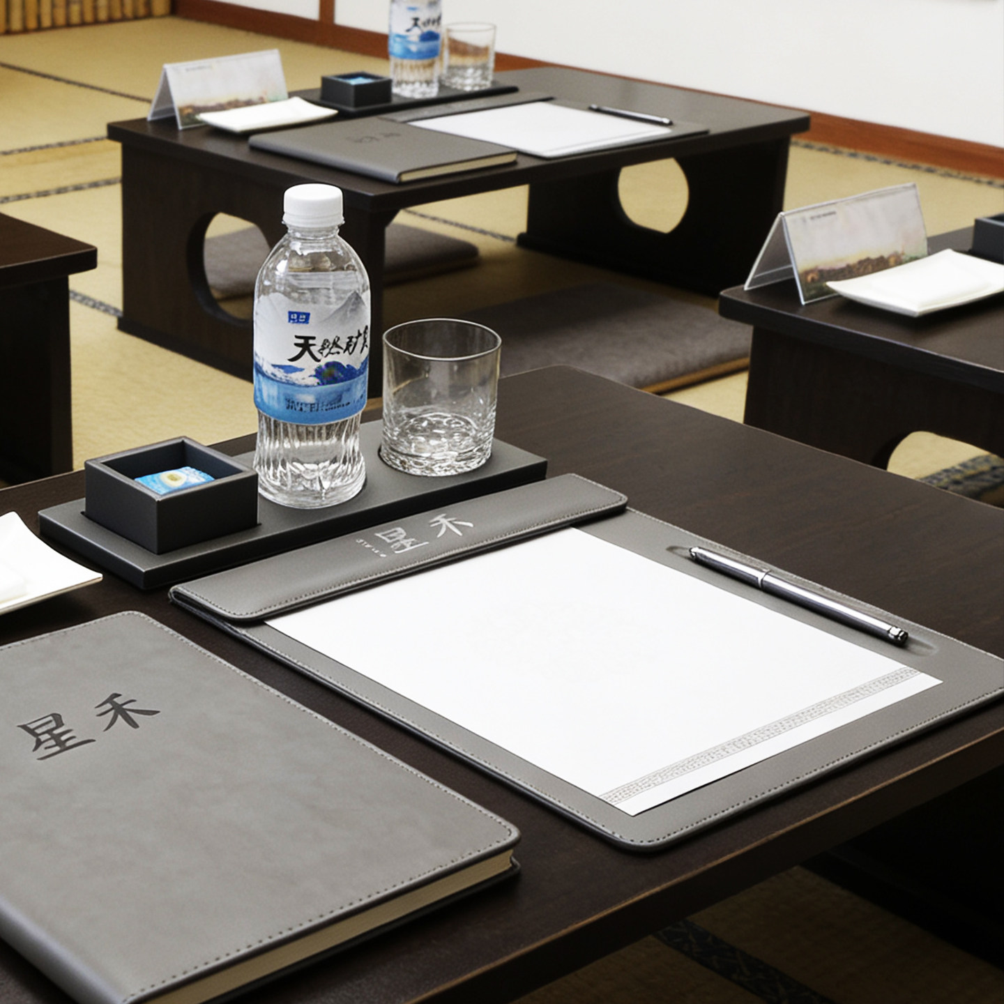 深灰色文件夹百和PU皮会议夹垫板图片