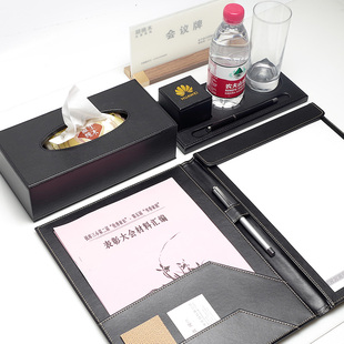 PU皮a4会议垫板夹合同签约文件夹会议茶杯垫板桌面写字垫办公定制