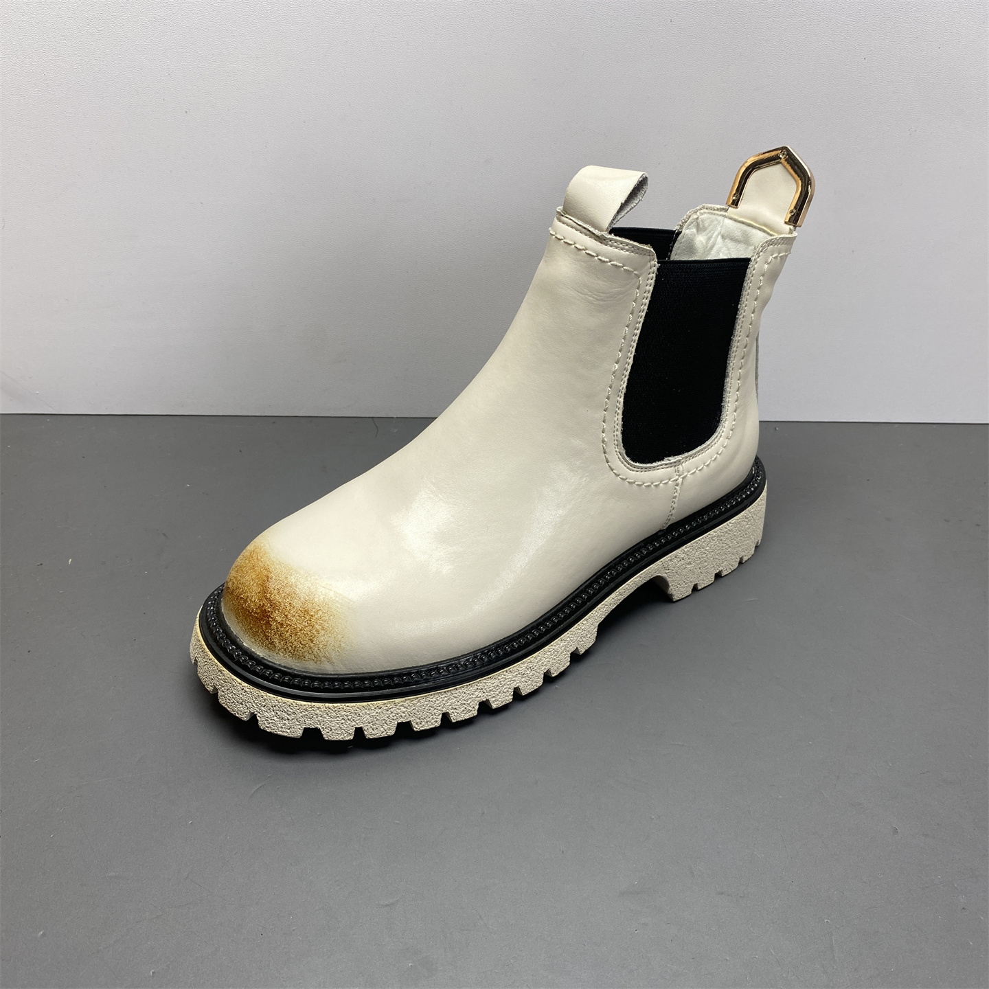 短靴圆头低跟英伦风切尔西靴