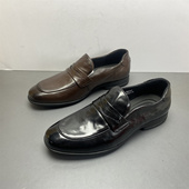 真皮男鞋 2025年新款 男冬款 断码 头层牛皮英伦风圆头低跟休闲乐福鞋