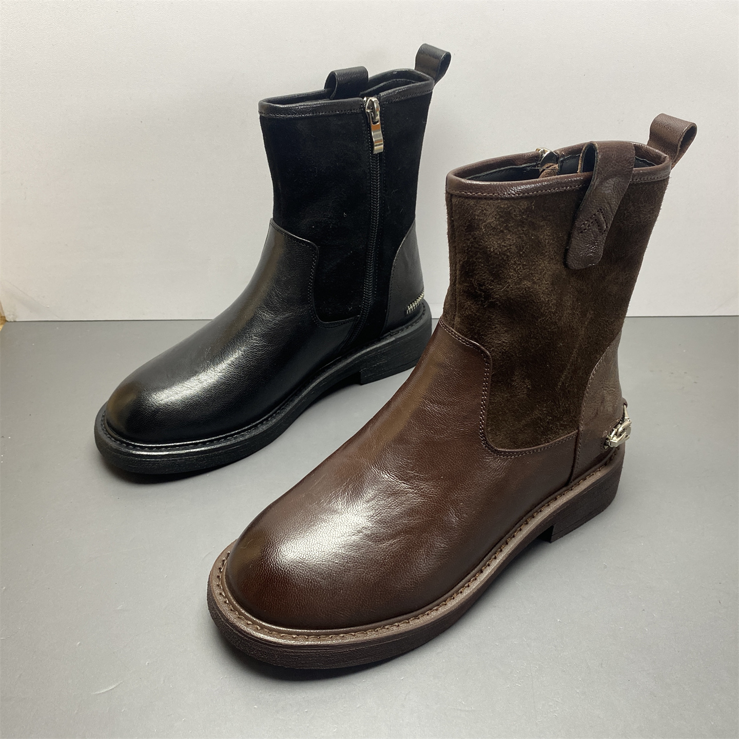 圆头低跟加厚保暖马丁靴