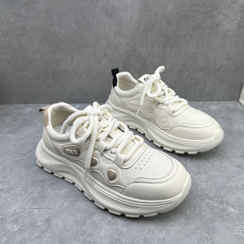 系带圆头厚底百搭休闲鞋