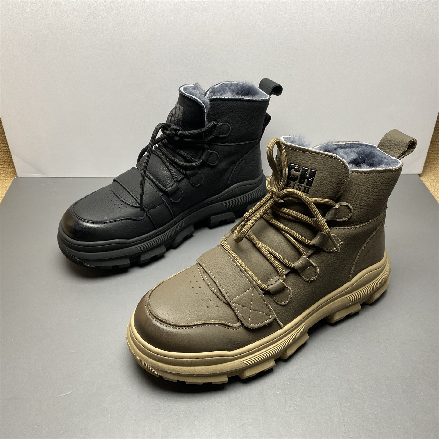 厚底轻便羊毛保暖百搭高帮鞋男