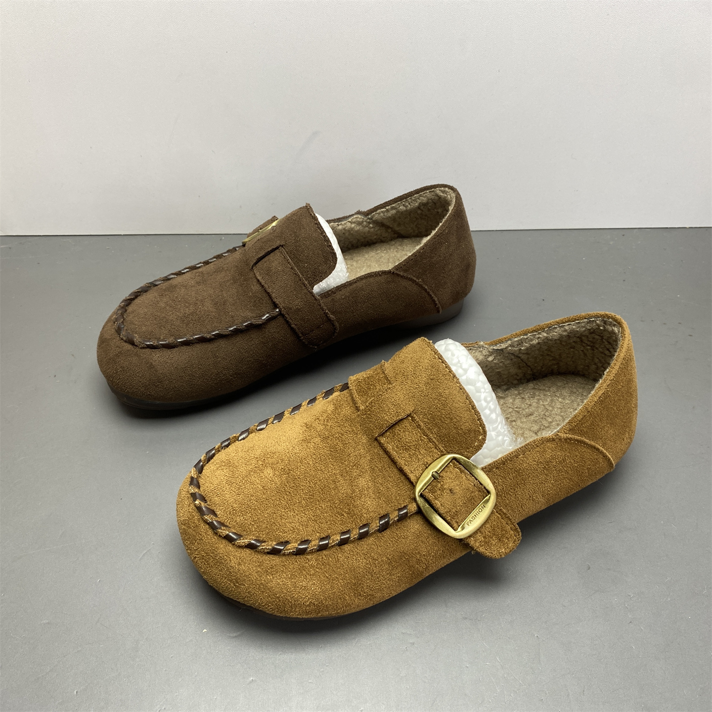 平底鞋加厚保暖圆头软底棉鞋女