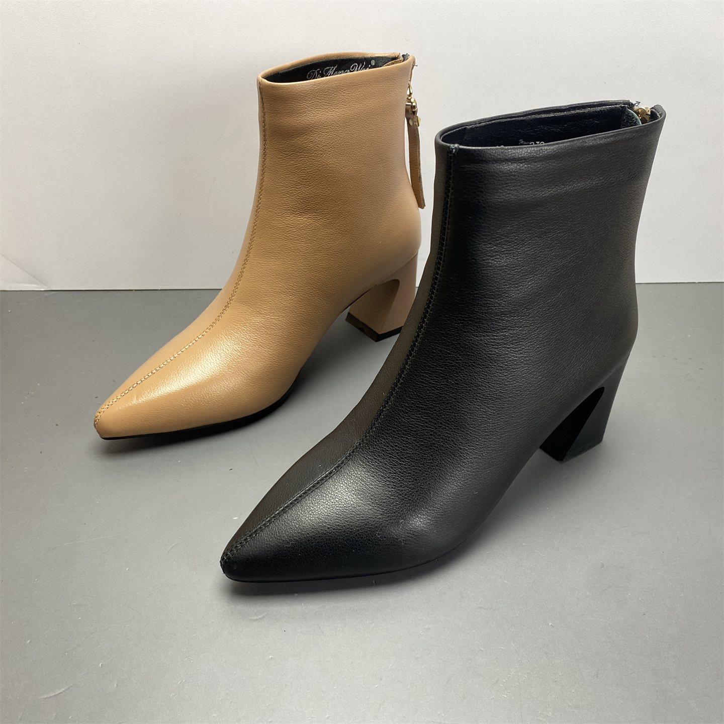 短靴尖头高跟加棉保暖时装靴