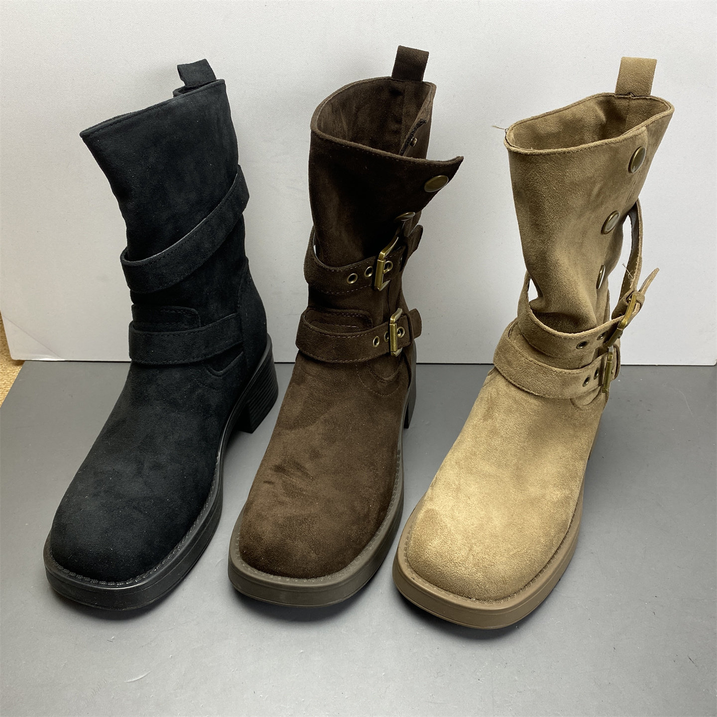 品牌断码靴子女2025新款冬款时尚短筒靴方头中跟粗跟增高马丁靴女,女鞋,马丁靴,淘宝优惠券,粉丝福利购,淘宝优惠卷