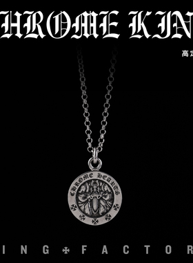 中古925银天使圆盘吊坠高街配饰个性嘻哈男女明星