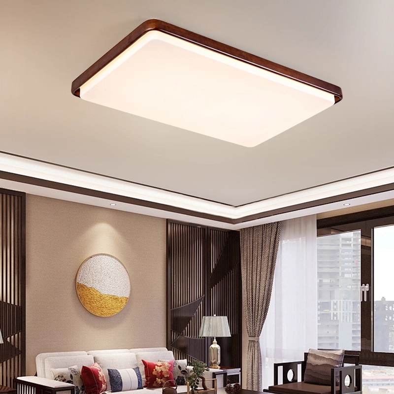 新中式全光谱实木客厅灯吸顶灯