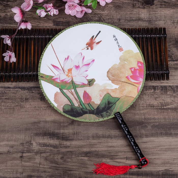 青花瓷双面圆扇舞蹈扇子宫廷团扇