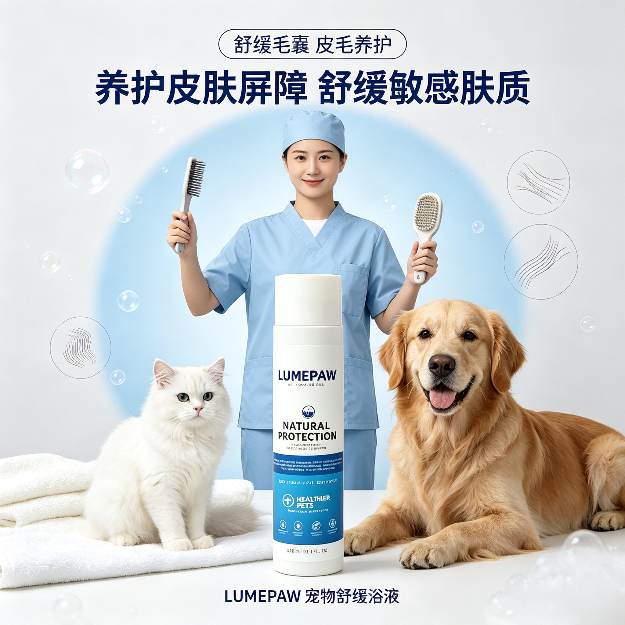 猫狗皮肤低敏舒缓泛红香波浴液