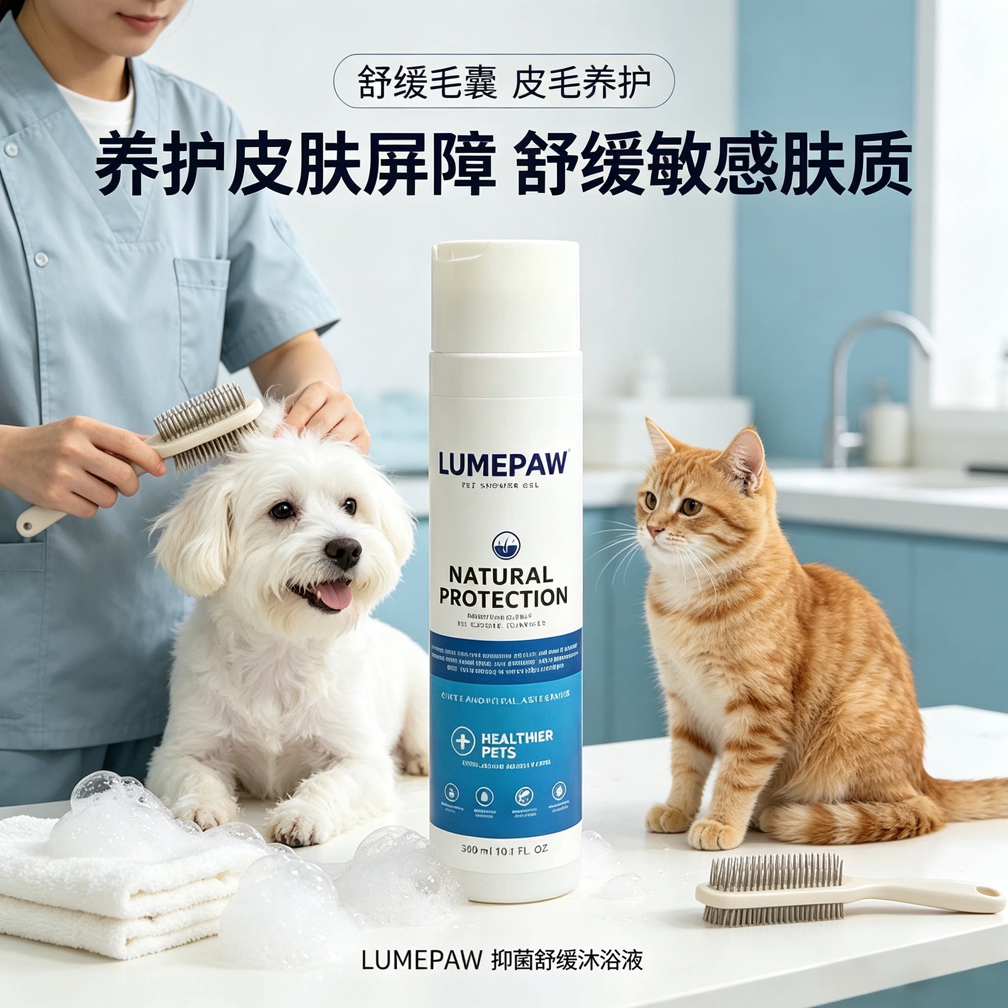 宠物猫狗皮肤净化抑菌香波沐浴露