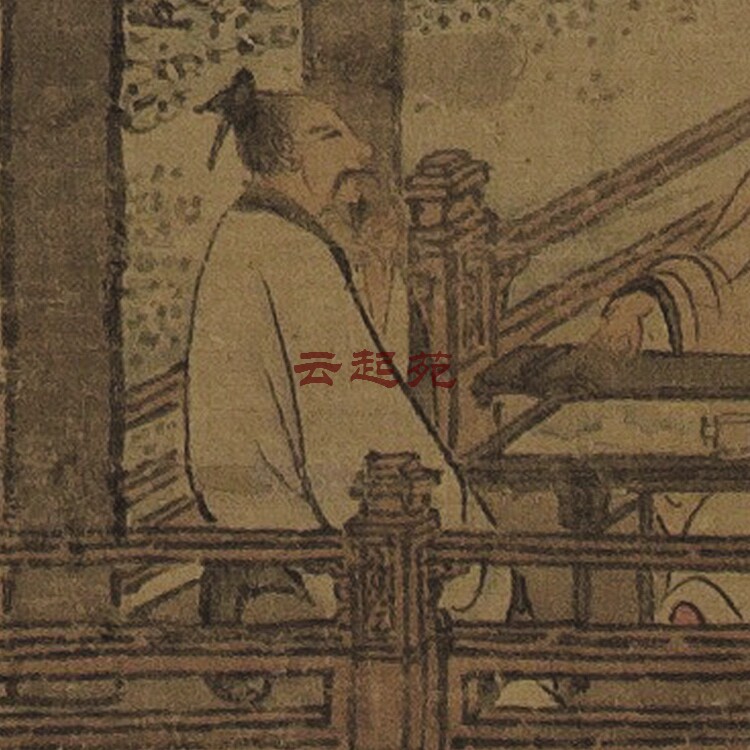清李寅松阁抚琴图Z高清电子图片567M装饰宣传素材