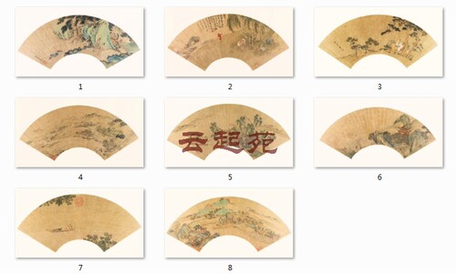 明仇英便面画选集CS面八开高清电子图片694M装饰宣传素材
