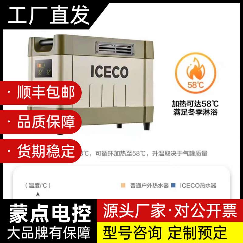 ICECO户外露营热水器洗澡沐浴冲凉热水神器气罐加热便携式热询价