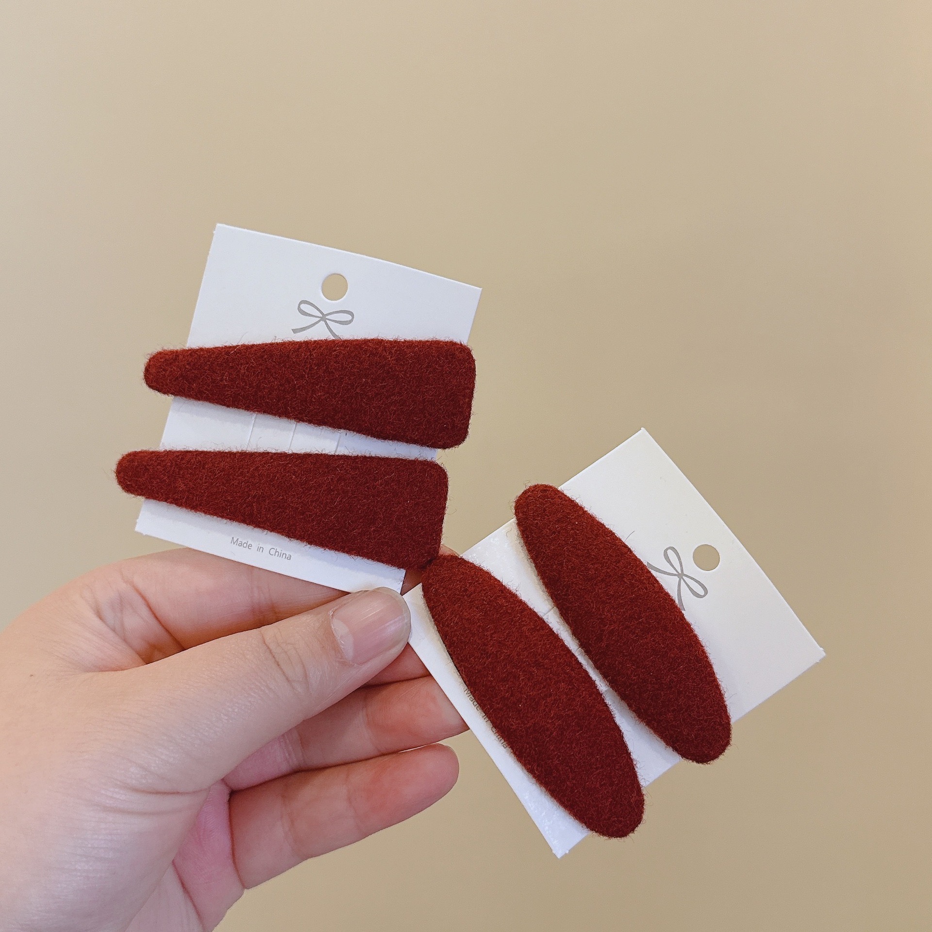 韩系纯色布艺水滴形发夹女前额刘海夹侧边夹BB夹一字夹子发卡发饰