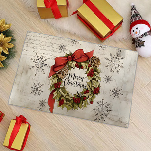 2025新款 饰地垫 跨境圣诞老人地垫卡通玄关入户门垫圣诞节节日装