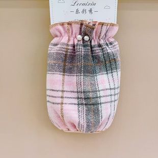 2025新款 套女上班学生耐脏防油防污可爱儿童成人 珍珠全棉彩色格袖