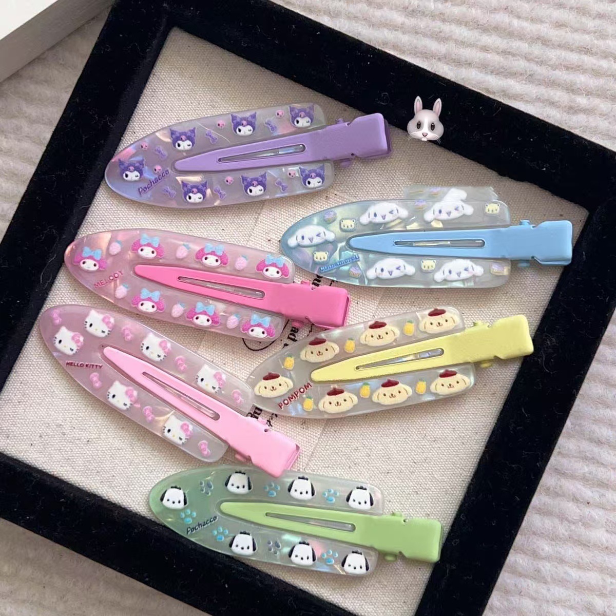 2025新款三丽鸥醋酸无痕夹可爱卡通少女心发夹甜妹化妆洗脸夹刘