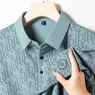 时尚 条纹刺绣抖音爆款 短袖 2025新款 中青年男士 夏季 POLO衫 2024新款