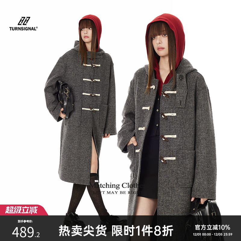 TurnSignal长款毛呢外套女