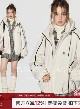 TurnSignal短款连帽羽绒服女冬季2025新款休闲宽松保暖羽绒外套