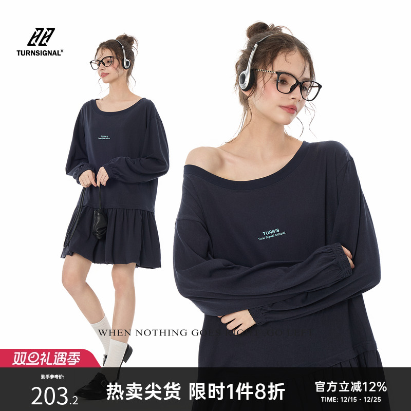 TurnSignal潮牌大圆领连衣裙女