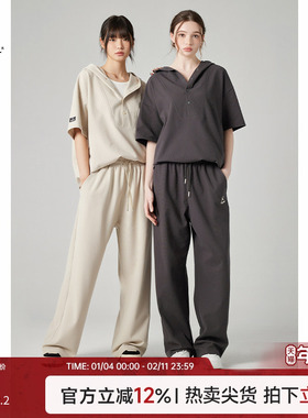 Turn Signal潮牌休闲运动套装女夏2025新款短袖连帽T恤两件套夏季