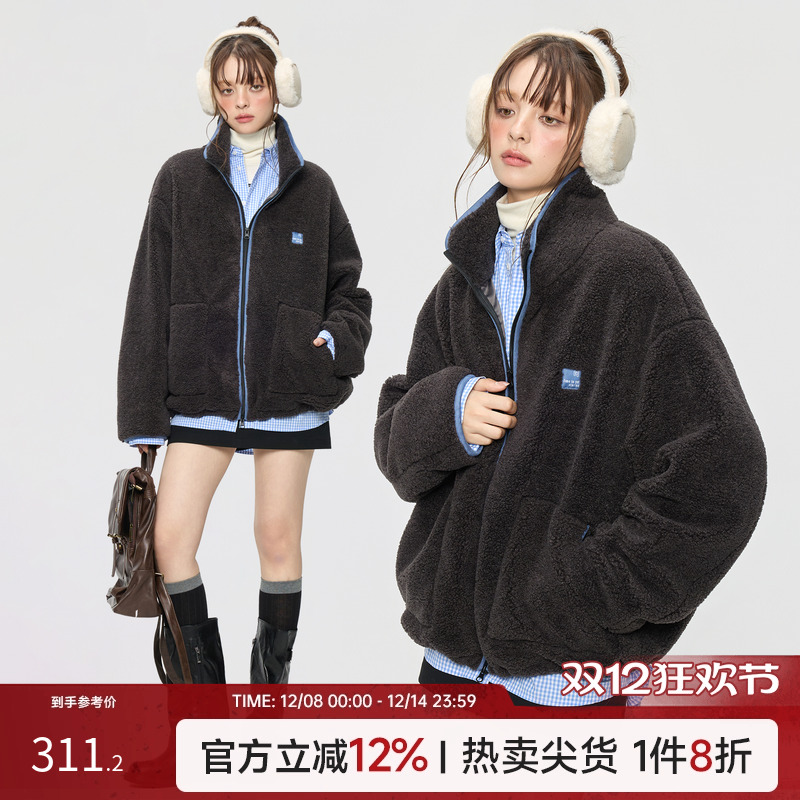 TurnSignal潮牌仿羊羔毛外套女