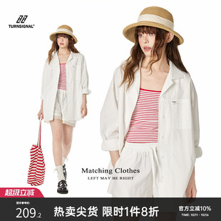 2025新款 女夏季 纯棉休闲宽松百搭防晒外套 衬衫 TurnSignal潮牌长袖