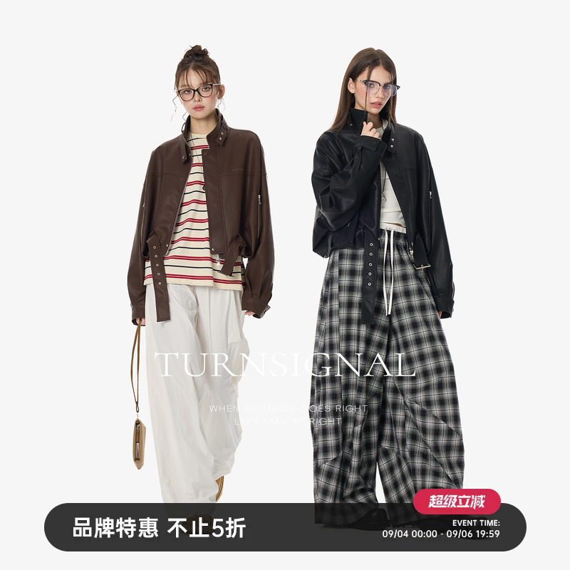 TurnSignal短款皮衣外套女酷飒风图片