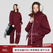 TurnSignal时尚 加绒加厚休闲运动两件套 女冬2025新款 卫衣卫裤 套装