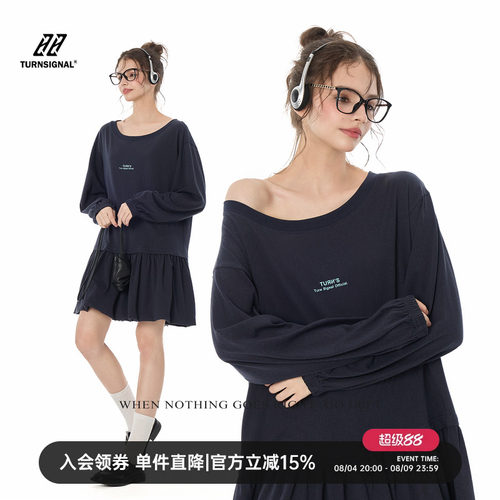 TurnSignal潮牌大圆领连衣裙女