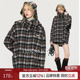 长袖 TurnSignal连帽格子衬衫 外套女慵懒风春2026新款 宽松复古衬衣