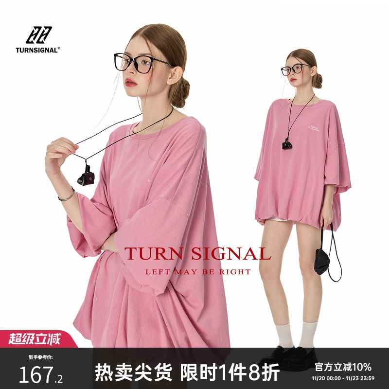 TurnSignal潮牌圆领短袖T恤女