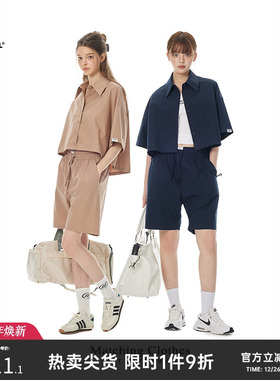 Turn Signal潮牌衬衫短裤套装女夏季2025新款时尚休闲夏装两件套