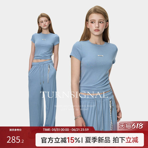 TurnSignal短袖T恤长裤套装女