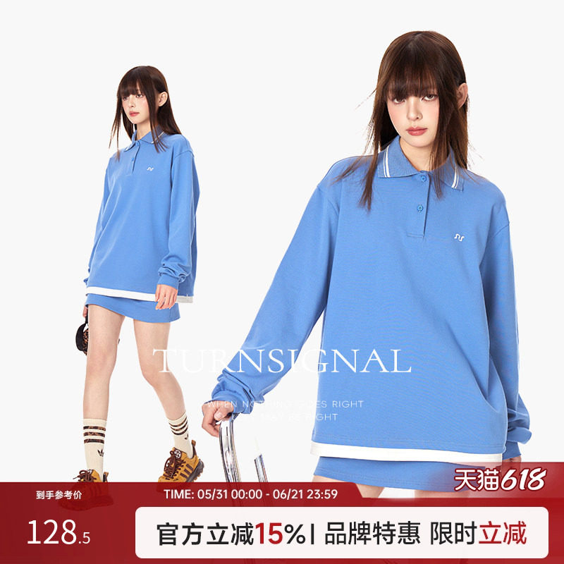 TurnSignalPOLO领卫衣短裙套装女春秋2026新款时尚休闲运动两件套