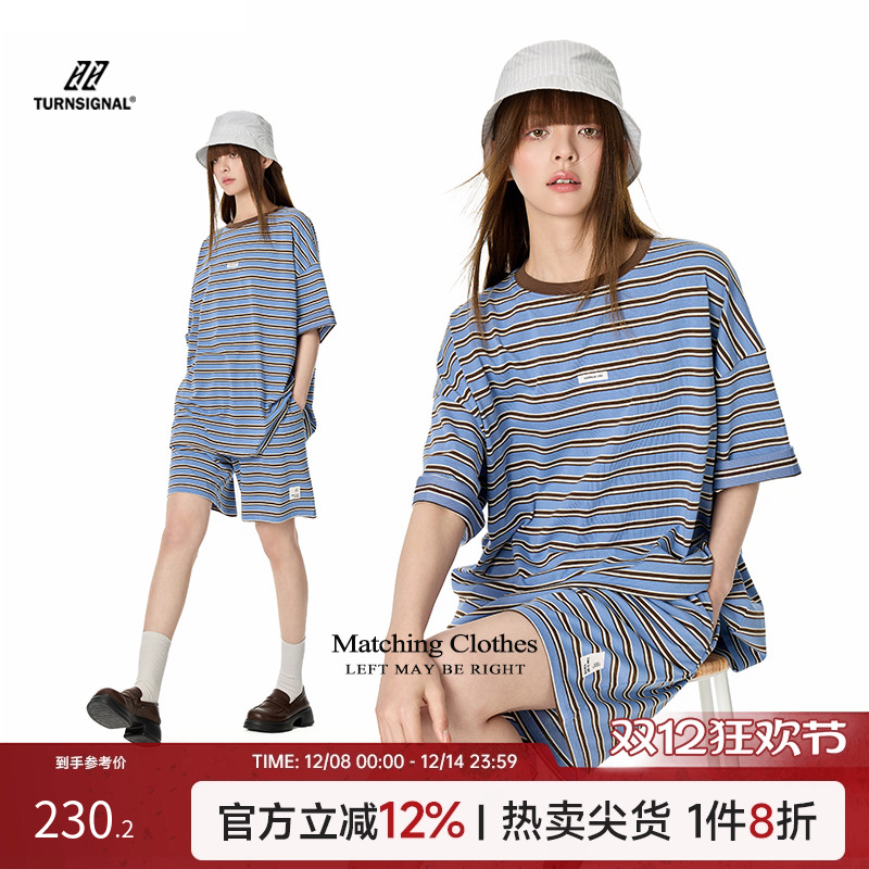 TurnSignal短袖T恤短裤套装女