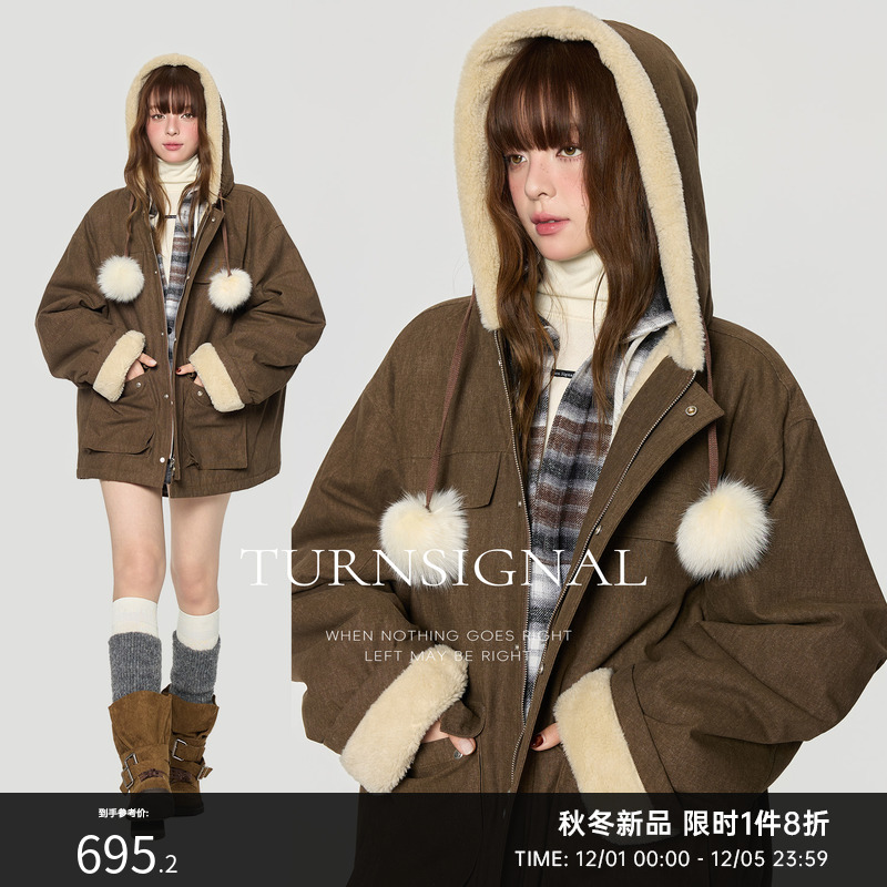 TurnSignal连帽工装外套女