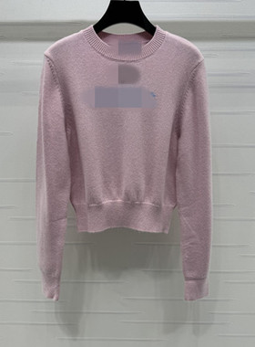 2025秋季新款圆领套头字母提花时髦百搭舒适柔软针织衫