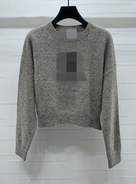 2025秋冬新款圆领字母logo提花舒适柔软时髦百搭针织衫毛衣