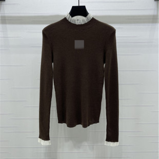 显瘦针织衫 logo修身 圆领坑条纹舒适柔软长袖 2025秋冬新款